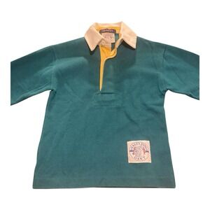 Vintage Gant Salty Dog Solid Green Boy Children Rugby Long Sleeve Shirt Preppy 4